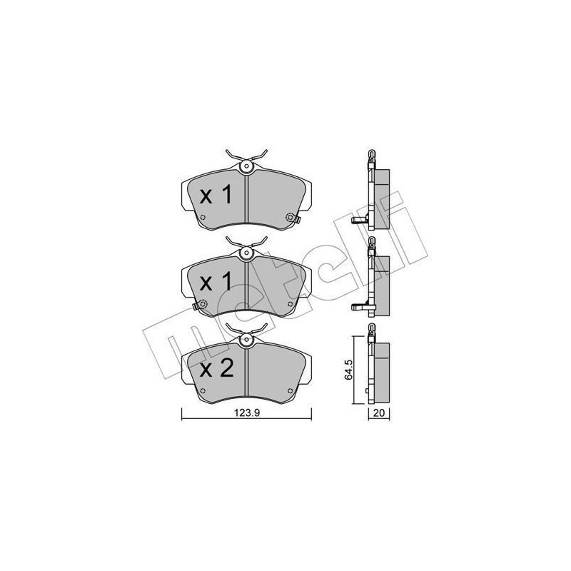 Brake Pads Set Front for Chrysler PT Cruiser METELLI 22-0521-0