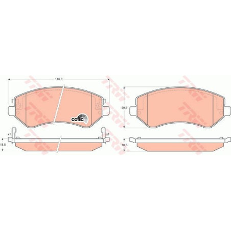 Brake Pads Set Front for Chrysler Voyager Jeep Cherokee TRW GDB4126