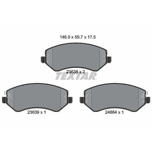 TEXTAR 2363801 Brake Pads Set Front for Cherokee Caravan Voyager