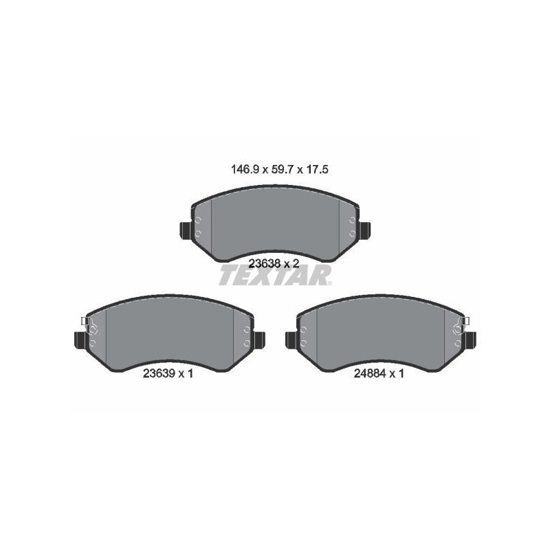 TEXTAR 2363801 Plaquettes de frein avant pour Cherokee Caravan Voyager