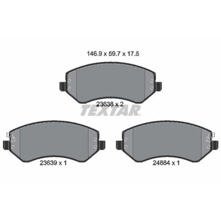 TEXTAR 2363801 Brake Pads Set Front for Cherokee Caravan Voyager