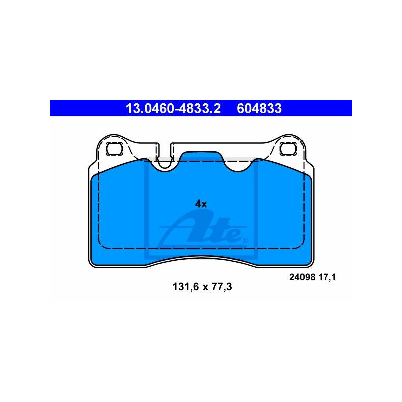 FRONT Brake Pads for Audi Seat Volkswagen ATE 13.0460-4833.2