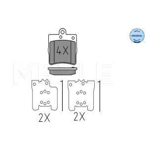 MEYLE 025 219 1915 Bremsbeläge Hinten für Crossfire R170 W202 CL203 W208 W210