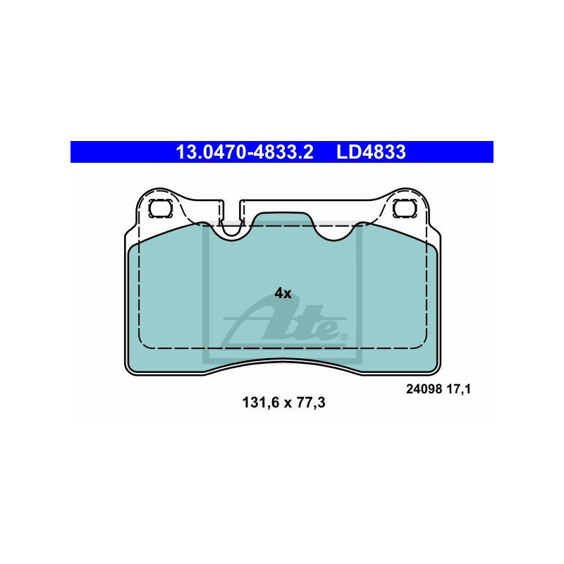 ATE 13.0470-4833.2 Brake Pads Set Front for Leon Touareg Formentor