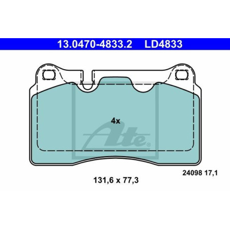 ATE 13.0470-4833.2 Brake Pads Set Front for Leon Touareg Formentor