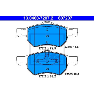 Klocki hamulcowe Przód dla Chrysler Voyager Grand Voyager ATE 13.0460-7207.2