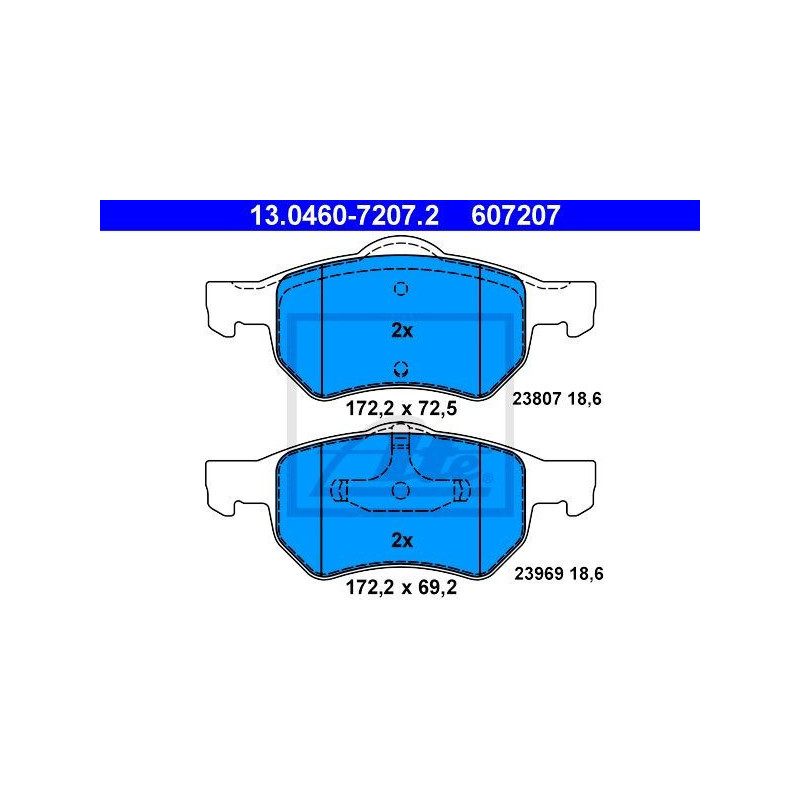 ATE 13.0460-7207.2 Brake Pads Set Front for Chrysler Voyager