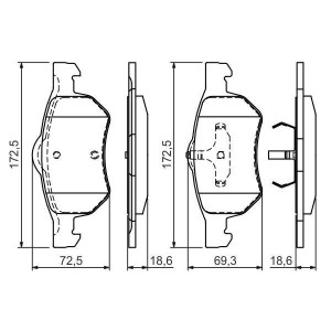 Pastillas de freno Delantero para Chrysler Voyager Grand Voyager BOSCH 0 986 424 668