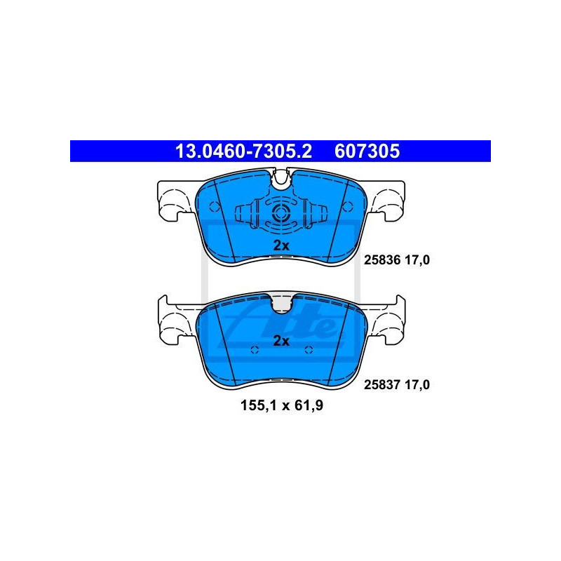 ATE 13.0460-7305.2 Pastillas de freno delantero para Citroen C4 Picasso Grand Picasso Spacetourer
