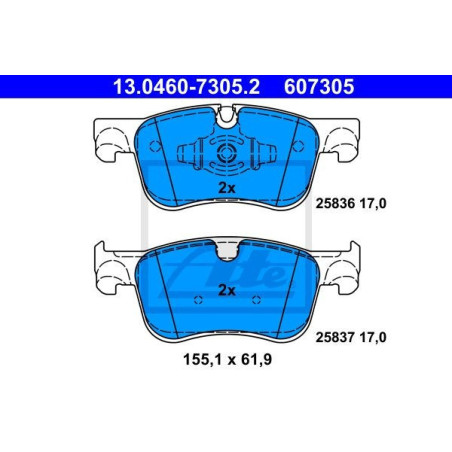 ATE 13.0460-7305.2 Brzdové platničky predné pre Citroen C4 Picasso Grand Picasso Spacetourer