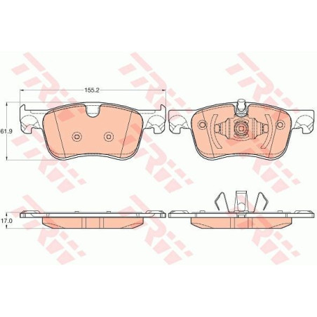 Pastiglie freno Anteriore per Citroen C4 Grand Picasso Spacetourer TRW GDB2062