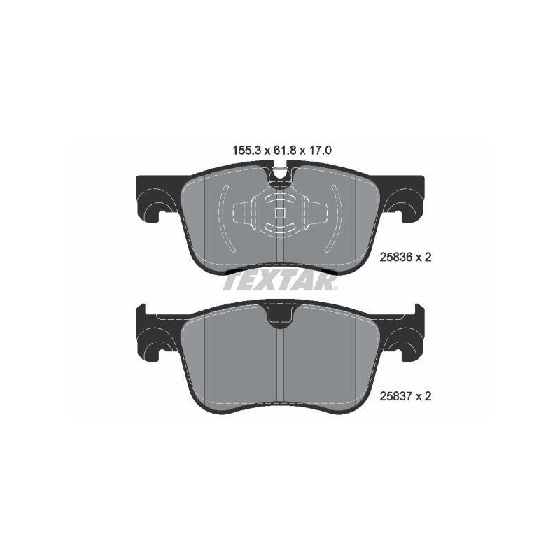 TEXTAR 2583601 Brzdové destičky přední pro C4 Combo Berlingo ProAce Partner Rifter