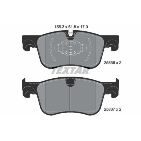 TEXTAR 2583601 Brake Pads Set Front for C4 Combo Berlingo ProAce Partner Rifter