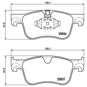 BREMBO P 61 116 Pastillas de freno delantero para Combo Berlingo C4 Picasso Grand Picasso