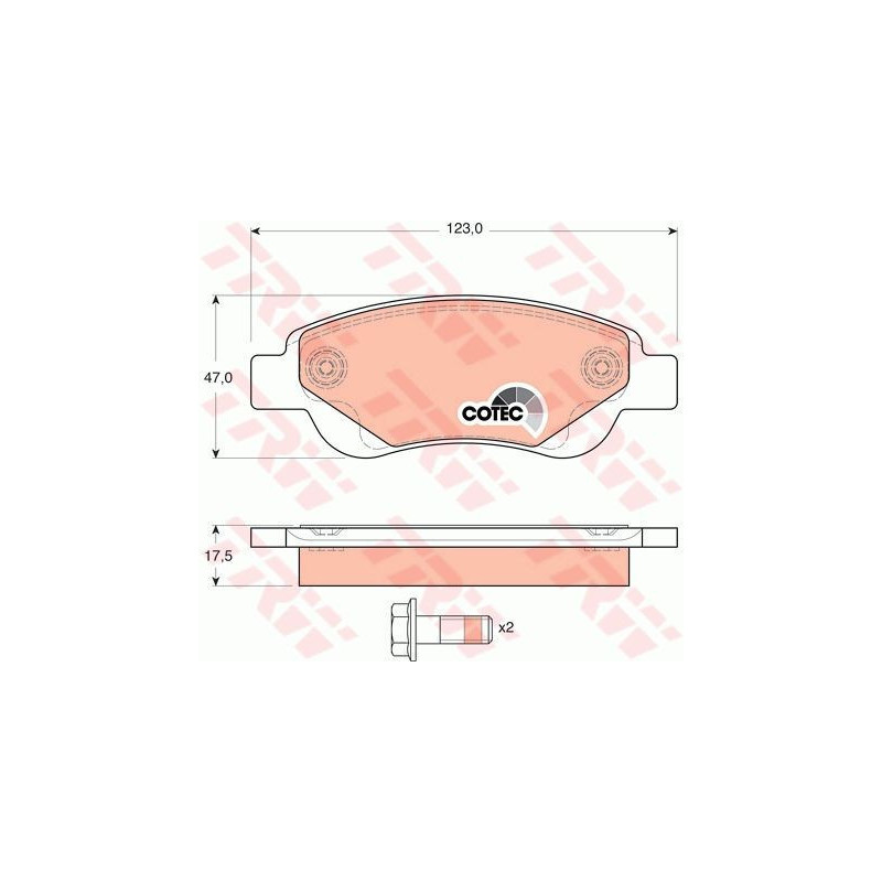 Pastiglie freno Anteriore per Citroen Peugeot Toyota TRW GDB1633