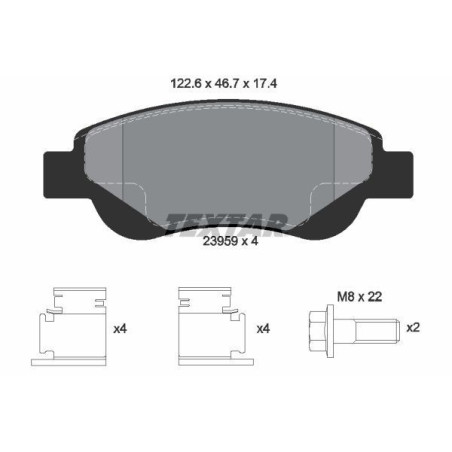TEXTAR 2395901 Plaquettes de frein avant pour Aygo C1 108 107