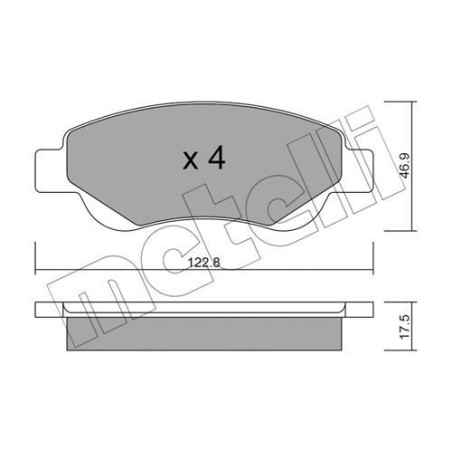 Brake Pads Set Front for Citroen Peugeot Toyota METELLI 22-0637-0