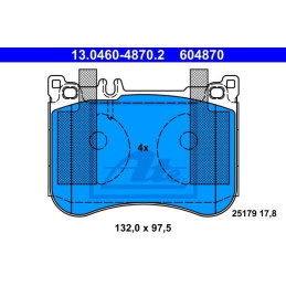 FRONT Brake Pads for Mercedes-Benz S-Class W222 C217 A217 SL R231 ATE 13.0460-4870.2