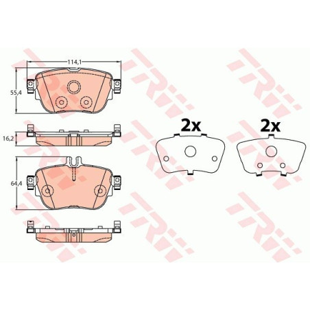 Plaquettes de frein Arrière pour Mercedes Classe E W213 S213 C238 A238 TRW GDB2155