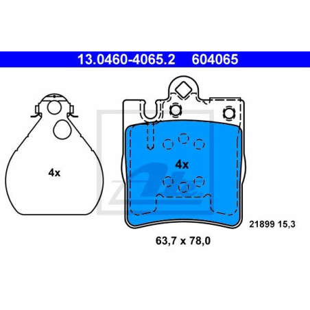 ATE 13.0460-4065.2 Plaquettes de frein arrière pour Mercedes C CLK E SLK CLC
