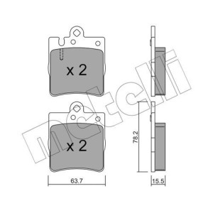 Pastillas de freno Trasero para Mercedes W203 S203 CL203 W209 W210 R171 METELLI 22-0344-0