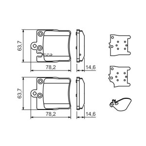 Brake Pads Set Rear for Mercedes W203 S203 CL203 W209 W210 R171 BOSCH 0 986 494 022