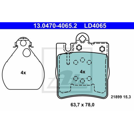 ATE 13.0470-4065.2 Brake Pads Set Rear for Mercedes C CLK E SLK CLC