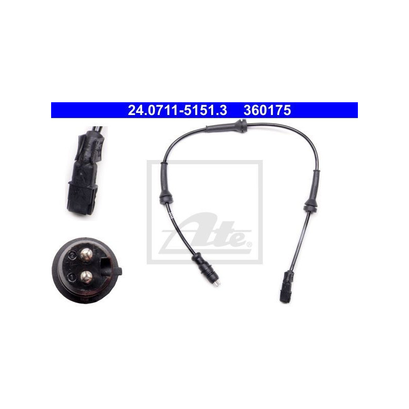 ATE 24.0711-5151.3 ABS Wheel Speed Sensor Front for Renault Megane Scenic