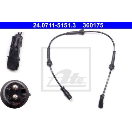 ATE 24.0711-5151.3 ABS Wheel Speed Sensor Front for Renault Megane Scenic
