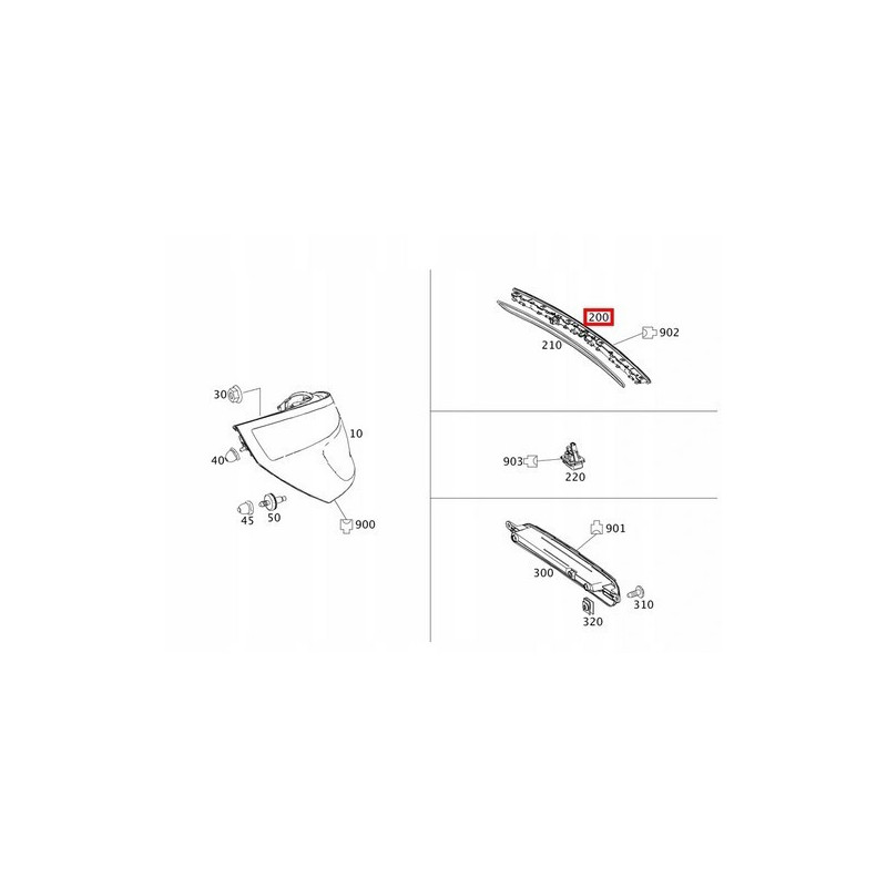 Třetí brzdové světlo LED pro Mercedes SLK SLC R172 - MERCEDES-BENZ A1729065500