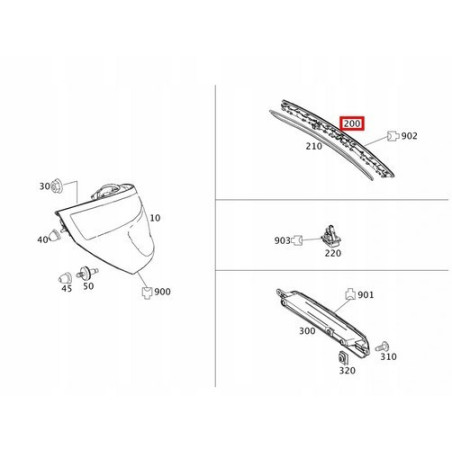 Troisième Feu Stop LED pour Mercedes SLK SLC R172 - MERCEDES-BENZ A1729065500