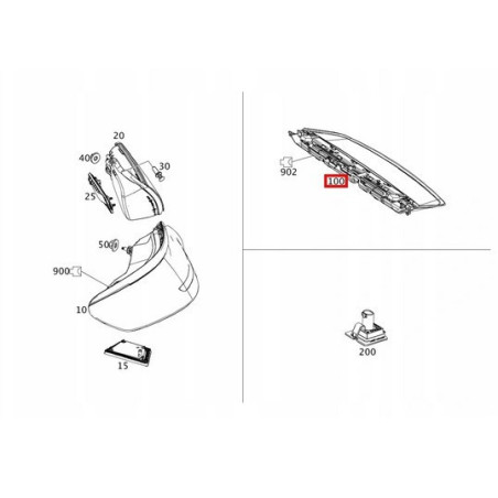 Terzo luce del freno LED per Mercedes Classe S Coupe C217 (2014-2020) - MERCEDES-BENZ A2179061200