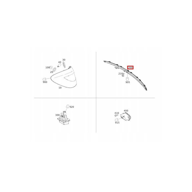 Third Brake Stop Light LED for Mercedes CLS Shooting Brake X218 (2012-2018) - MERCEDES-BENZ A2189060100