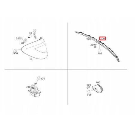 Tretie brzdové svetlo LED pre Mercedes CLS Shooting Brake X218 (2012-2018) - MERCEDES-BENZ A2189060100