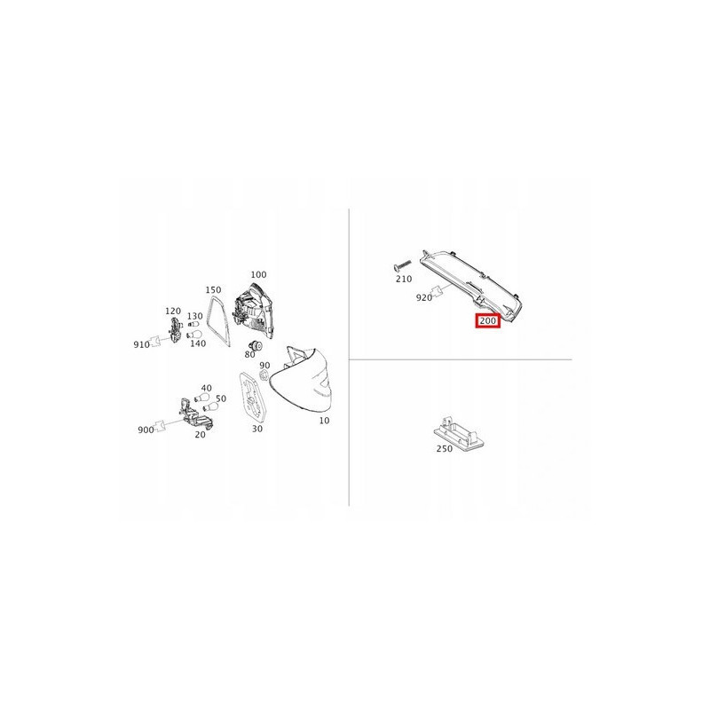 Terzo luce del freno LED per Mercedes Classe B W246 (2011-2018) - MERCEDES-BENZ A2468200156