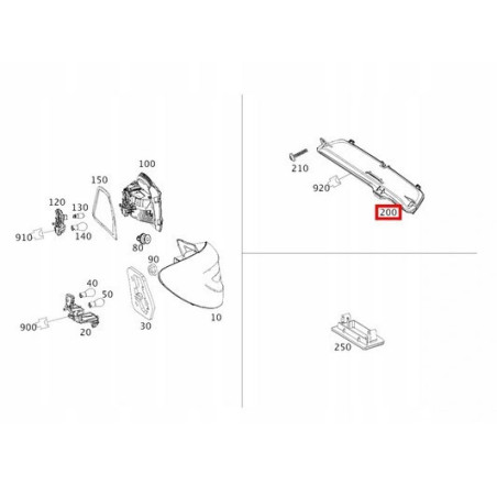 Terzo luce del freno LED per Mercedes Classe B W246 (2011-2018) - MERCEDES-BENZ A2468200156