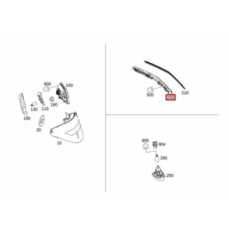 Terzo luce del freno LED per Mercedes Classe E Coupe C207 (2009-2017) - MERCEDES-BENZ A2078200156