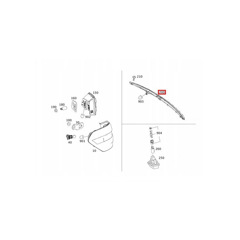 Troisième Feu Stop LED pour Mercedes Classe E Break S212 (2009-2016) - MERCEDES-BENZ A2128200156