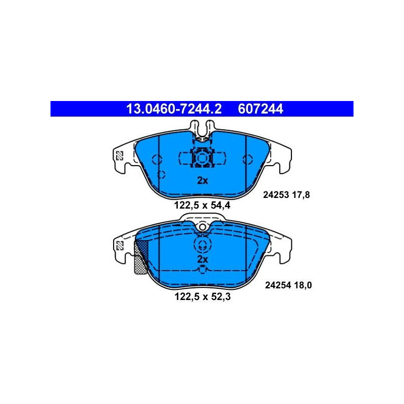 REAR Brake Pads for Mercedes-Benz W204 S204 C204 C207 A207 ATE 13.0460-7244.2