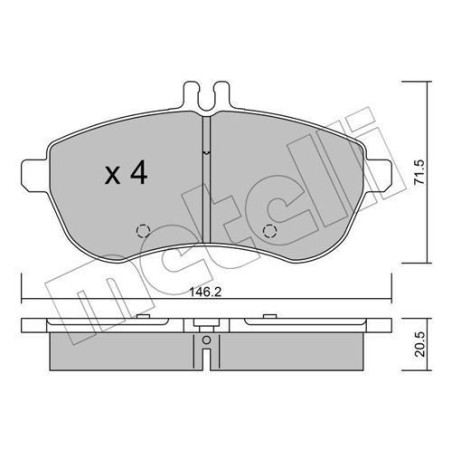 Pastillas de freno Delantero para Mercedes W204 S204 C204 W212 S212 C207 A207 R172 METELLI 22-0665-0