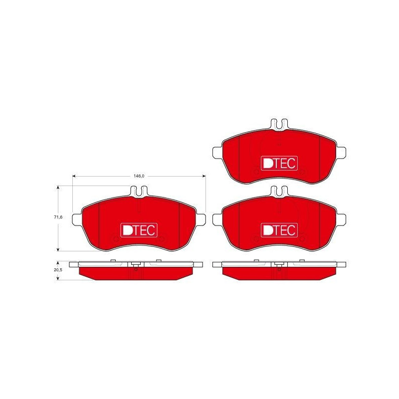 Brake Pads Set Front for Mercedes W204 S204 C204 W212 S212 C207 A207 R172 TRW GDB1736DTE