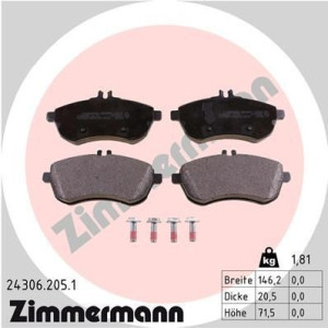 ZIMMERMANN 24306.205.1 Pastiglie freno Anteriore per Mercedes C E SLC SLK