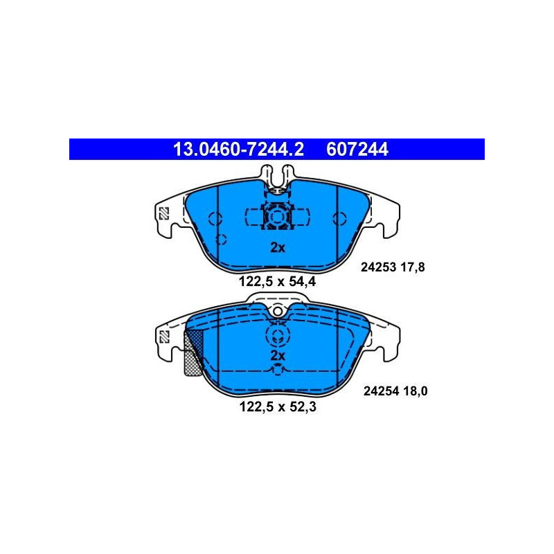 ATE 13.0460-7244.2 Plaquettes de frein arrière pour Mercedes C E