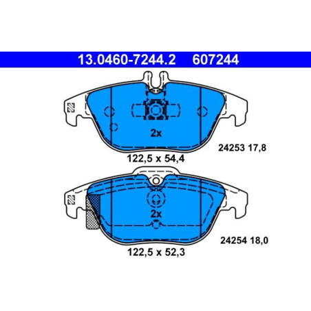 ATE 13.0460-7244.2 Bremsbeläge Hinten für Mercedes C E