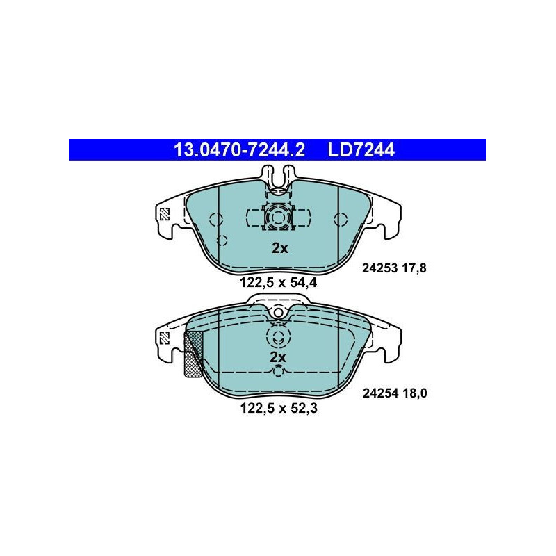 ATE 13.0470-7244.2 Brake Pads Set Rear for Mercedes C E