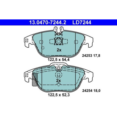 ATE 13.0470-7244.2 Brake Pads Set Rear for Mercedes C E