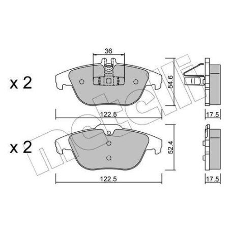 Brzdové destičky Zadní pro Mercedes W204 S204 C204 C207 A207 METELLI 22-0666-0
