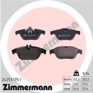 Pastillas de freno Trasero para Mercedes W204 S204 C204 C207 A207 X204 ZIMMERMANN 24253.175.1