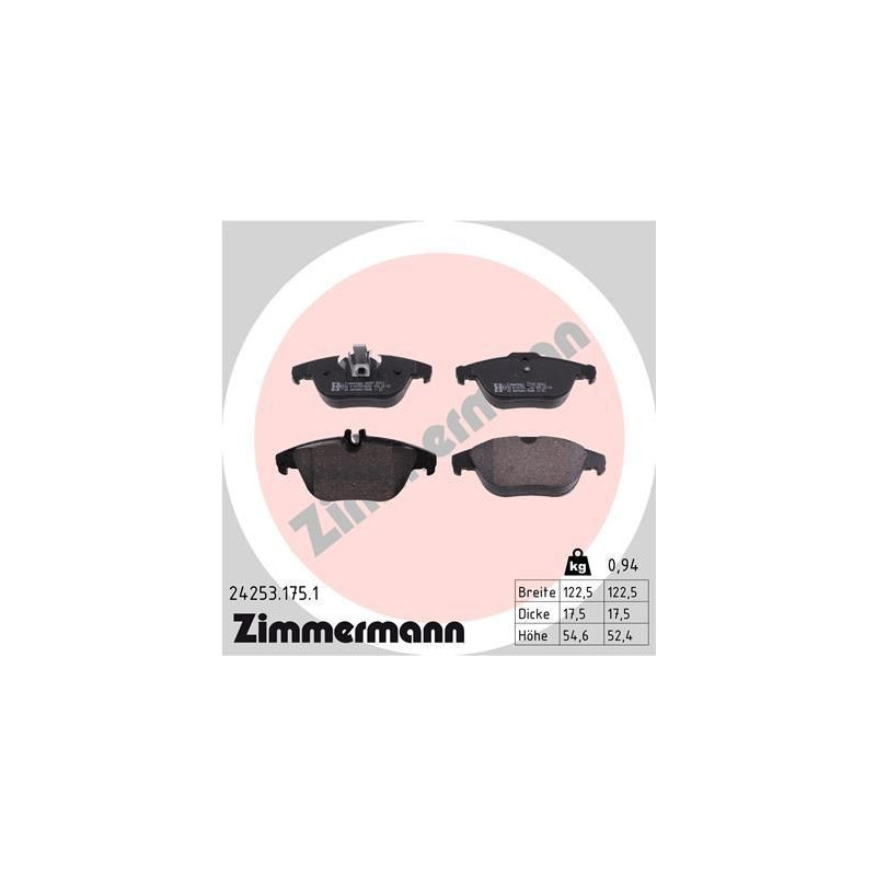 Pastiglie freno Posteriore per Mercedes W204 S204 C204 C207 A207 X204 ZIMMERMANN 24253.175.1
