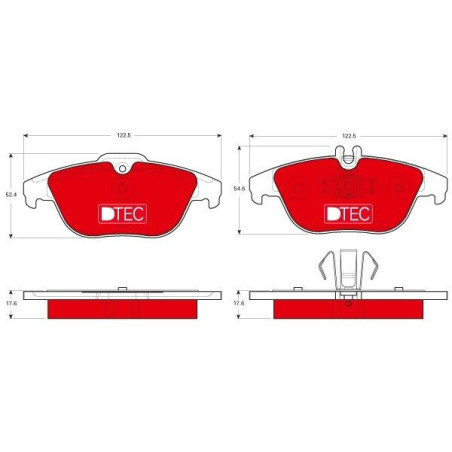 Brake Pads Set Rear for Mercedes W204 S204 C204 C207 A207 X204 TRW GDB1738DTE